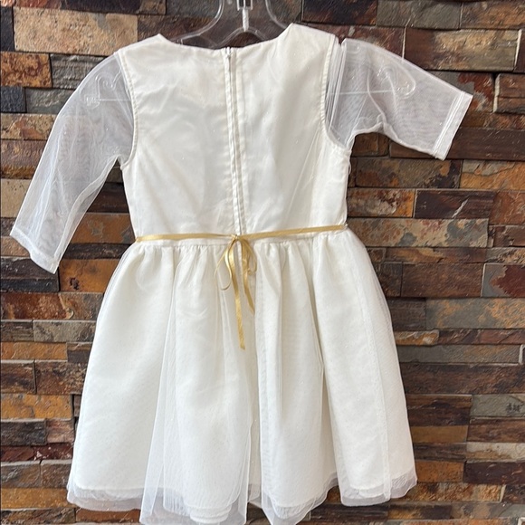 Elegant Little Angels White with Gold Accent Girls Dress Perfect for Christmas! - Picture 4 of 6